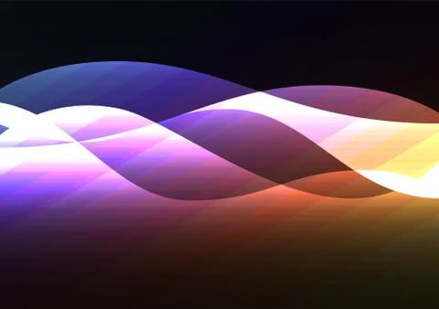 Rainbow line curve transparent layer abstract background Stock Illustration