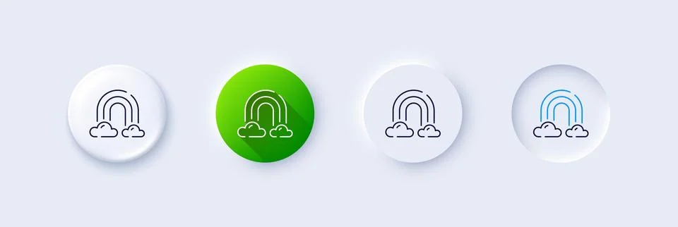 Rainbow line icon. Cloud sky with iridescent light sign. Line icons. Vector 스톡 일러스트