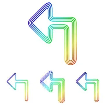 Rainbow line left logo design set Ilustración de archivo