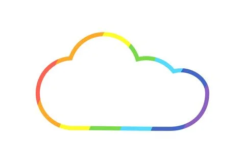 Rainbow line in shape of a cloud. Weather element. Climate Cloudiness. Positive Stock Illustration