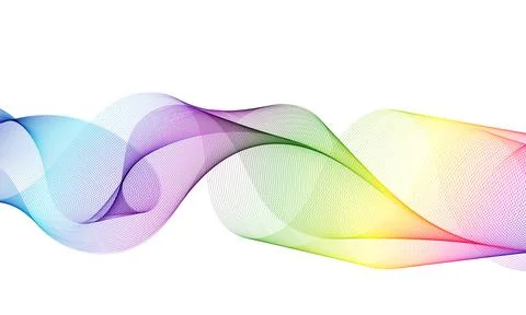 Rainbow line wave background. Stock Illustration