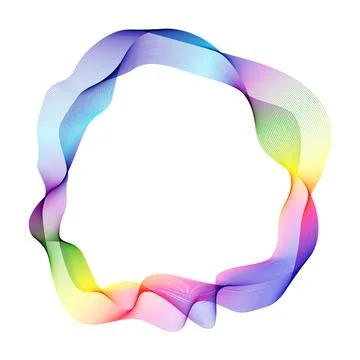 Rainbow line wave round design element. Stock Illustration