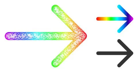 Rainbow Linear Gradient Arrow Right Icon 스톡 일러스트