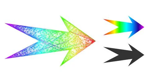Rainbow Linear Gradient Arrow Right Icon 스톡 일러스트