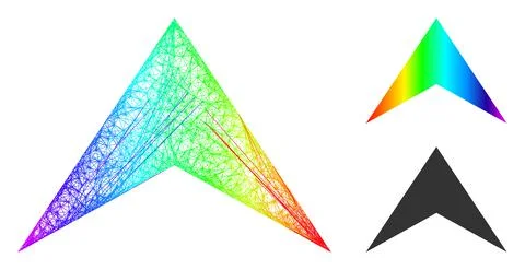 Rainbow Linear Gradient Arrowhead Up Icon 스톡 일러스트