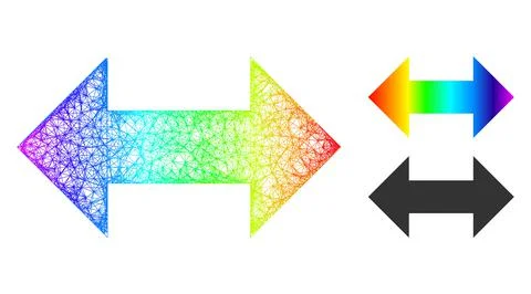 Rainbow Linear Gradient Horizontal Exchange Arrows Icon 스톡 일러스트