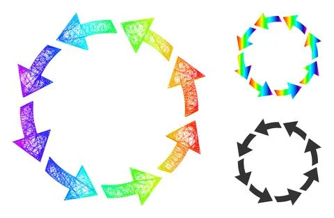 Rainbow Linear Gradient Rotate Ccw Icon 스톡 일러스트