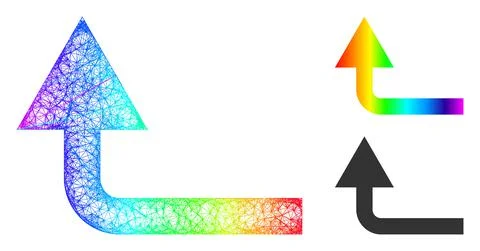 Rainbow Linear Gradient Turn Forward Icon Illustrazione stock