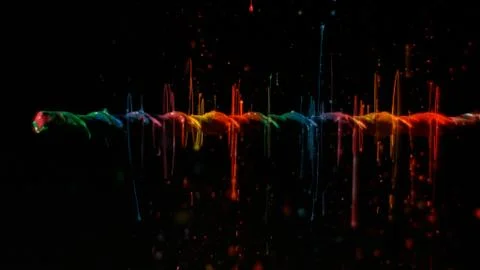 Rainbow linear paint splatter background Stock Photos