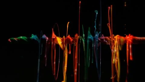 Rainbow linear paint splatter background 3 Stock Photos