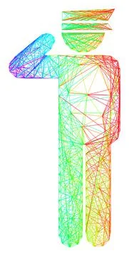 Rainbow Linear Police Officer 스톡 일러스트