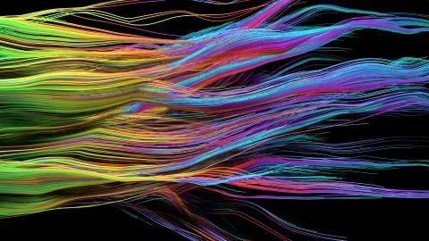 Rainbow Lines background waving to connecting. Wires that connect to communicate Stock Illustration
