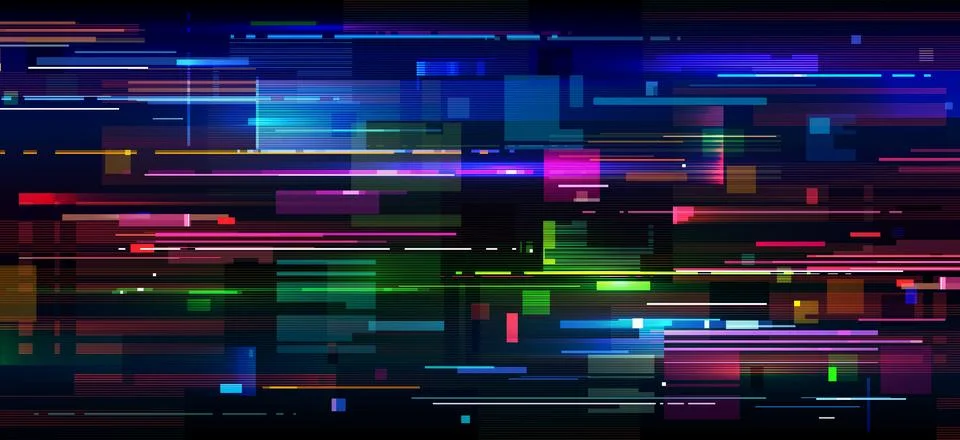 Rainbow lines game screen glitch effect background 库存插图