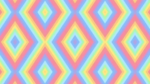Rainbow lines in geometric mosaic seamless loop animation Stock Footage 152985271
