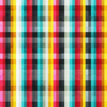 Rainbow lines seamless pattern with grunge effect Illustrazione stock