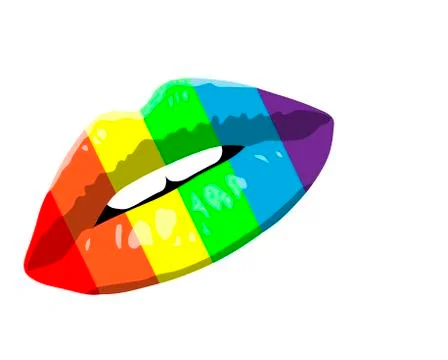 Rainbow lips イラスト素材