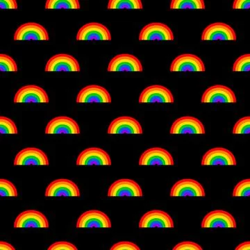 Rainbow lips seamless pattern. LGBT pride month background.  Vector templat.. Illustrazione stock
