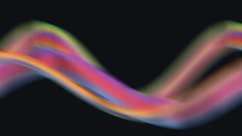 Rainbow liquid waves against dark background Stock Illustration