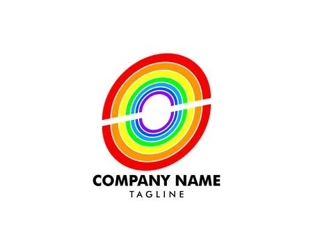 Rainbow Logo design vector template 库存插图