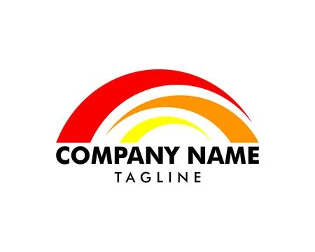 Rainbow Logo design vector template 库存插图