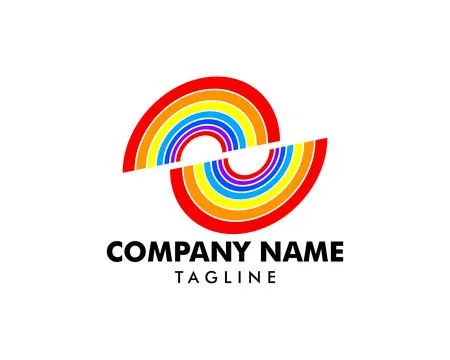 Rainbow Logo design vector template 库存插图