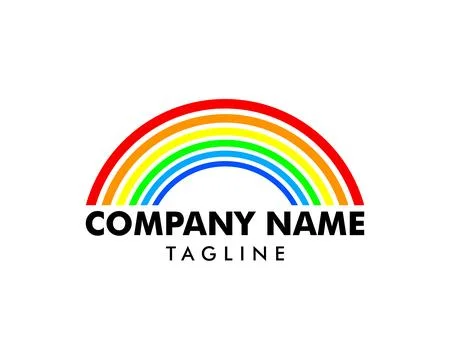 Rainbow Logo design vector template 库存插图
