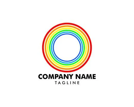 Rainbow Logo design vector template 库存插图