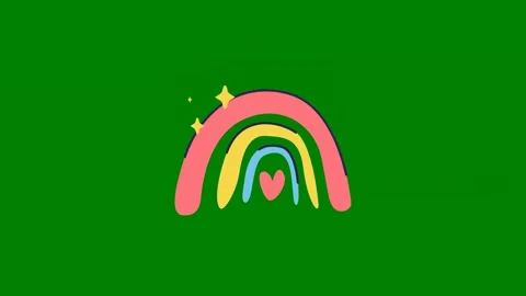 Rainbow logo green background star angreen screen animated chromakey background Vídeos de archivo 314067684