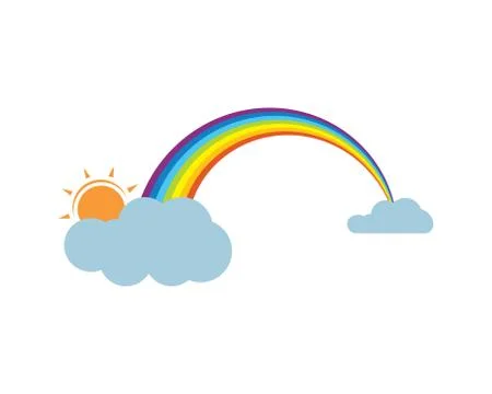 Rainbow logo icon vector template Illustrazione stock