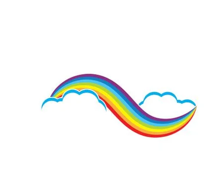 Rainbow logo icon vector template Illustrazione stock
