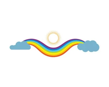 Rainbow logo icon vector template Stock Illustration
