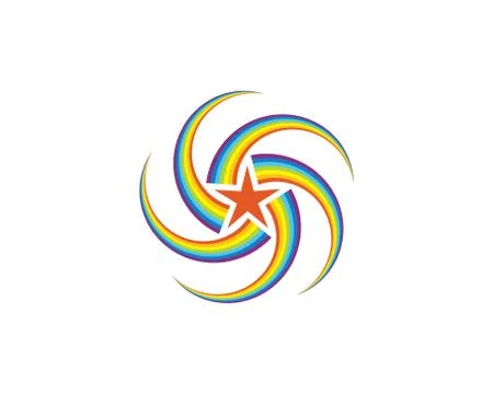 Rainbow logo icon vector template Illustrazione stock