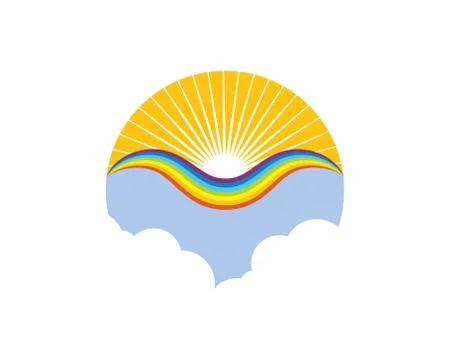 Rainbow logo icon vector template イラスト素材