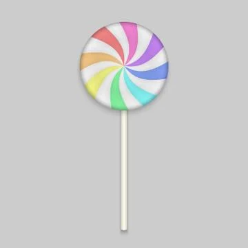 Rainbow Lolipop candy on white background Stock Illustration