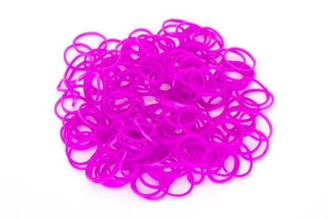 Rainbow loom Colored rubber bands for weaving accessories Foto stock