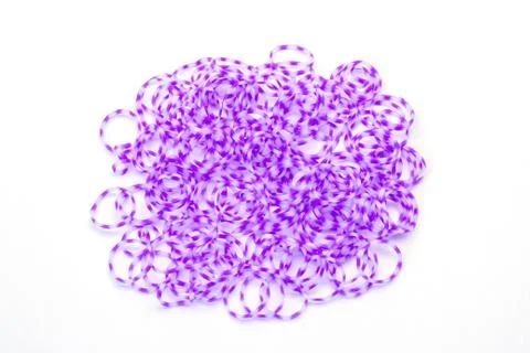 Rainbow loom Colored rubber bands for weaving accessories Stock Photos