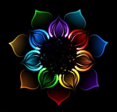 Rainbow Lotus Stock Illustration