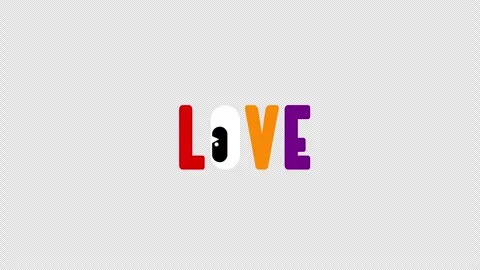 Rainbow Love Text Sticker for Pride Month Stock Footage 306594913