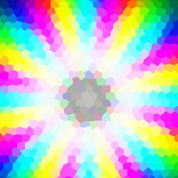 Rainbow low poly hexagon style vector mosaic background Stock Illustration
