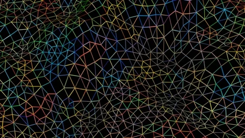Rainbow low poly mesh moves on a black background. looped animated background. 3 Stock Footage 165654713