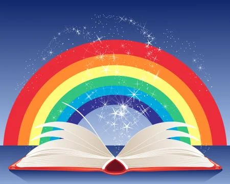 Rainbow magic book Stock Illustration