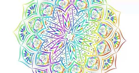 Rainbow mandala background. Stock Footage 103268820