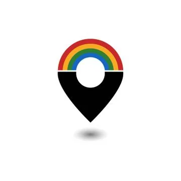 Rainbow map pointer vector design template illustration Stock-Illustration