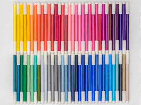 Rainbow markers 01 Stock Photos