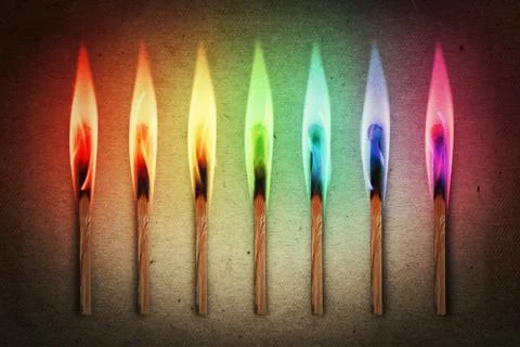 Rainbow matches Stock Illustration