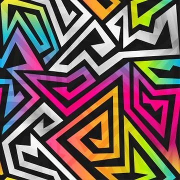 Rainbow maze seamless pattern Stock Illustration