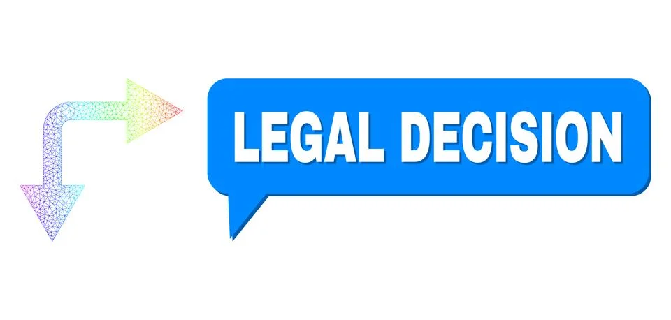 Rainbow Mesh Gradient Bifurcation Arrow Right Down Icon and Legal Decision Stock Illustration