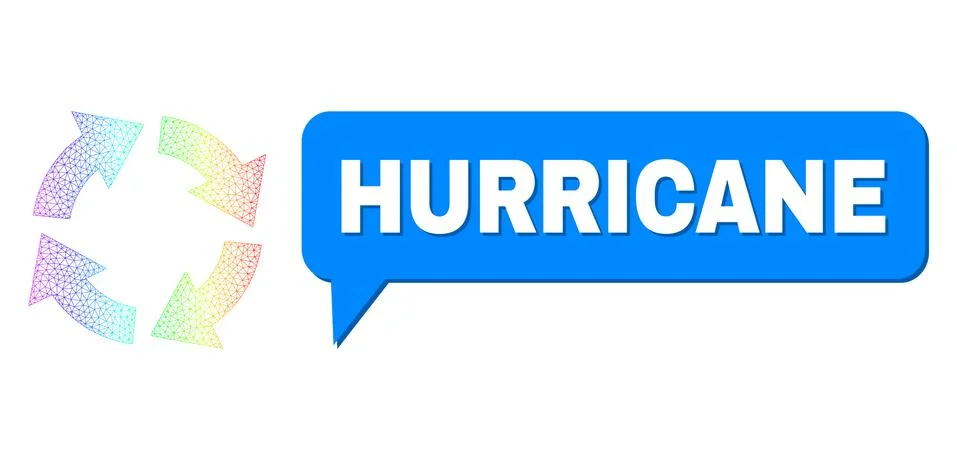 Rainbow Mesh Gradient Circulation Icon and Hurricane Conversation Bubble with 스톡 일러스트