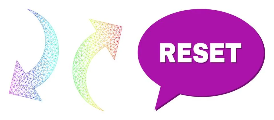 Rainbow Mesh Gradient Exchange Arrows Icon and Reset Chat Balloon with Shadow イラスト素材