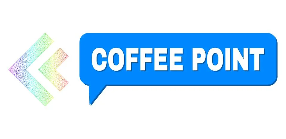 Rainbow Mesh Gradient Shift Left Icon and Coffee Point Conversation Cloud with Stock Illustration